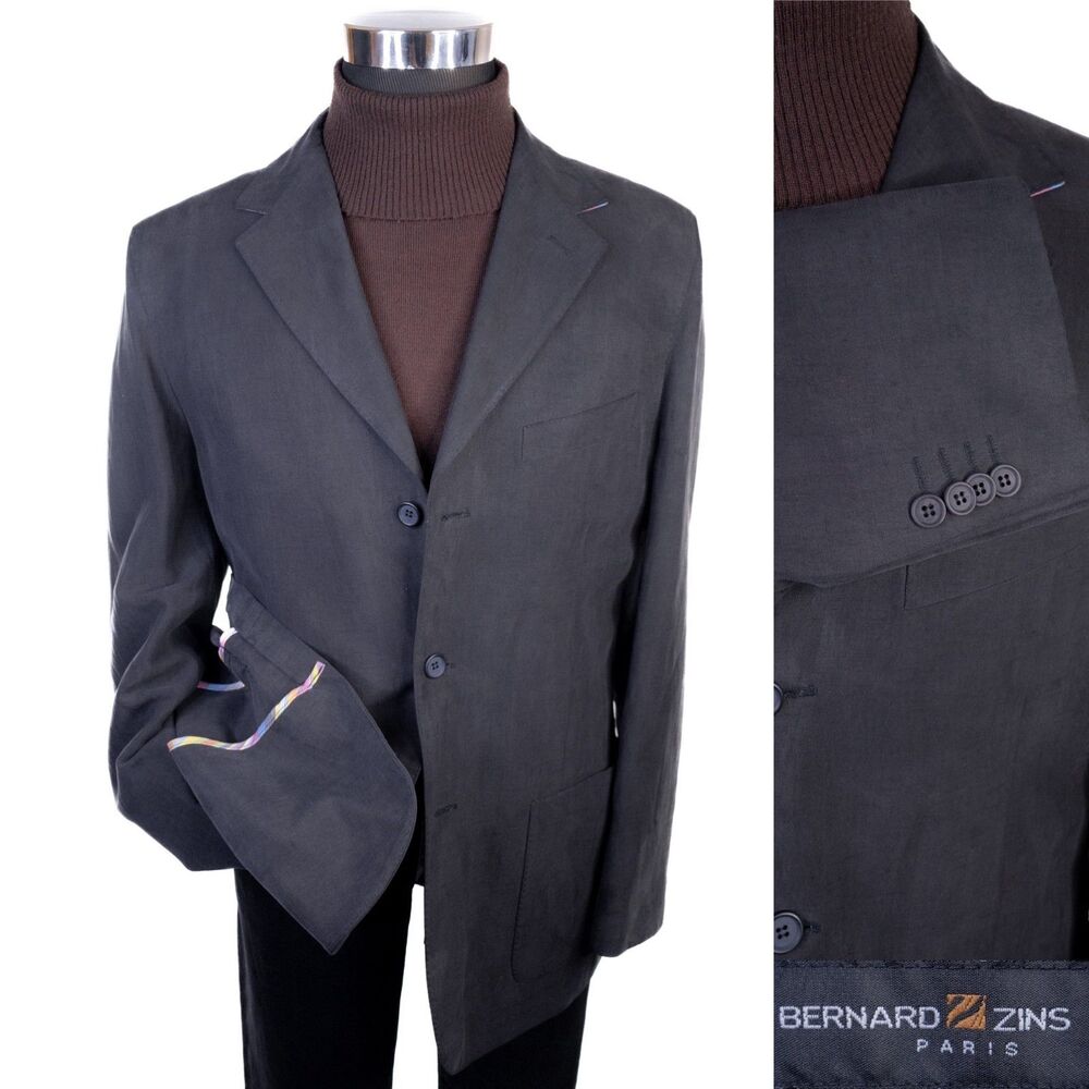 Bernard Zins Blazer Mens 52 EU 42 US LARRY Linen Silk Blend Sport Coat Jacket NW